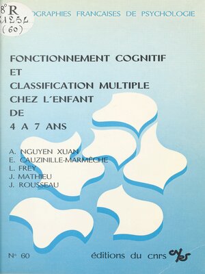 cover image of Fonctionnement cognitif et classification multiple chez l'enfant de 4 à 7 ans